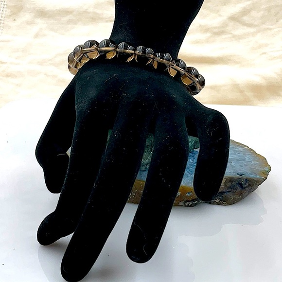 Vtg 7”Stretchable Smokey Quartz Bracelet (1988) - Picture 7 of 7